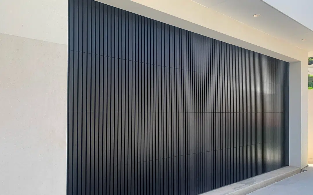 B&D Designer Garage Door images Vertical Ali Batten Biowood Black Japan